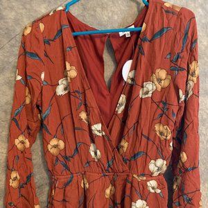 Rust colored shorts romper